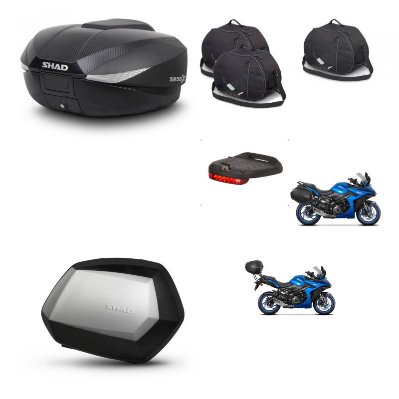 SHAD Maletas SH35 PREMIUM + soporte montaje baul SH58 accesorios KIT-476682
