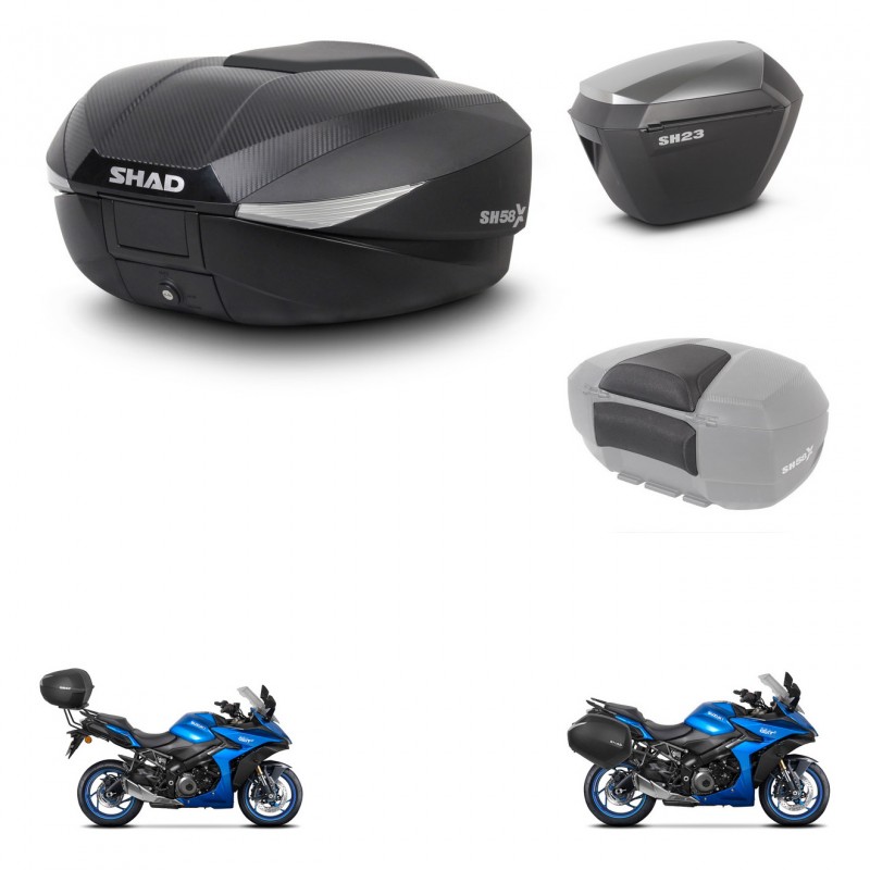 SHAD SH23 alu suitcases + mounting bracket SH58 trunk accessories KIT-476689