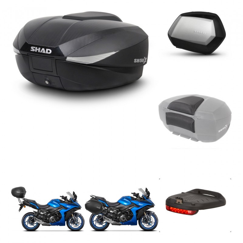 SHAD Maletas SH35 PREMIUM + soporte montaje baul SH58 accesorios KIT-476693