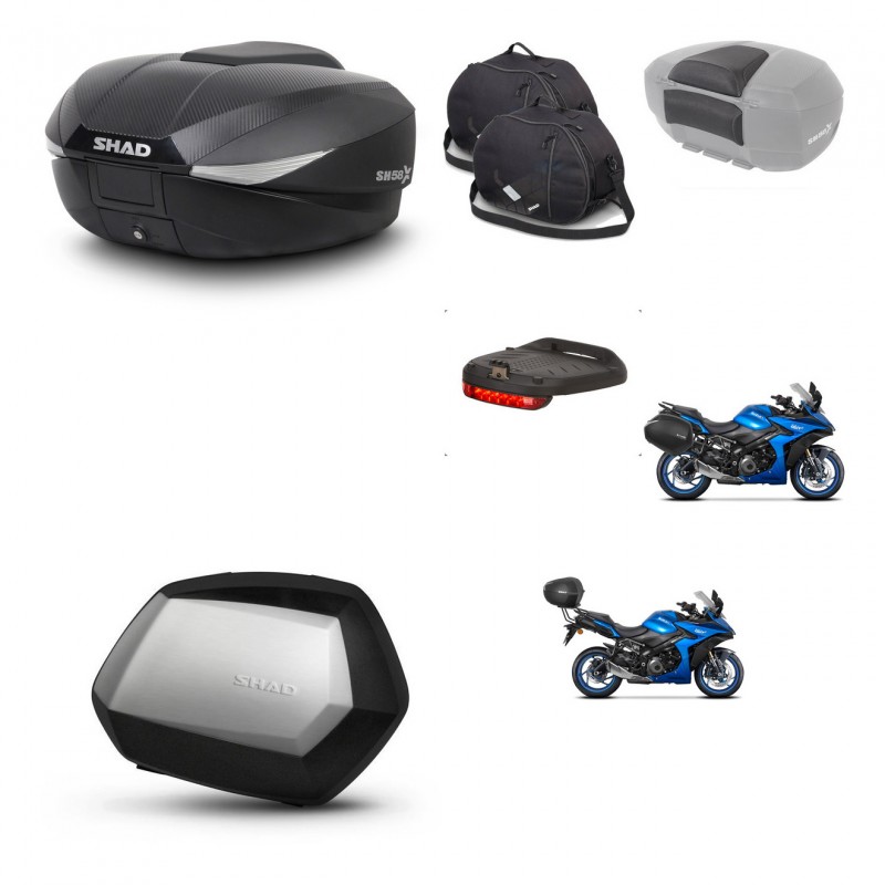 SHAD SH35 PREMIUM suitcases + mounting bracket SH58 trunk accessories KIT-476694