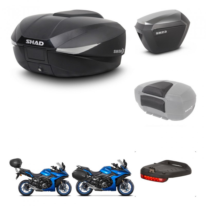 SHAD SH23 alu suitcases + mounting bracket SH58 trunk accessories KIT-476695