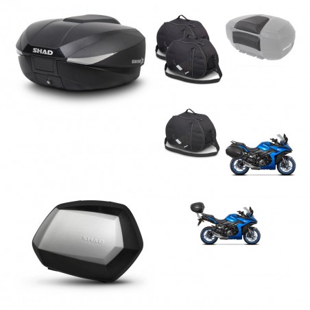 SHAD Maletas SH35 PREMIUM + soporte montaje baul SH58 accesorios KIT-476700