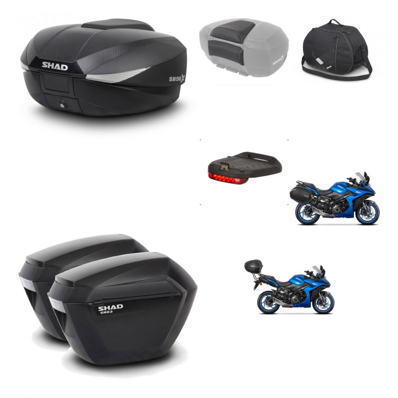 SHAD Maletas sh23 + soporte montaje baul SH58 accesorios KIT-476704