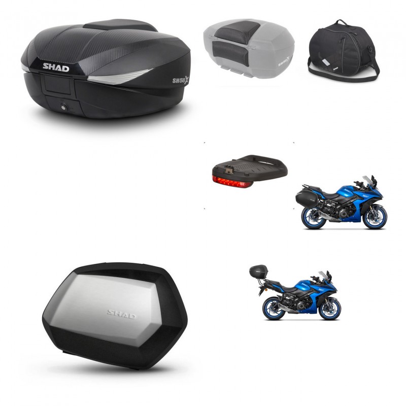 SHAD Maletas SH35 PREMIUM + soporte montaje baul SH58 accesorios KIT-476705