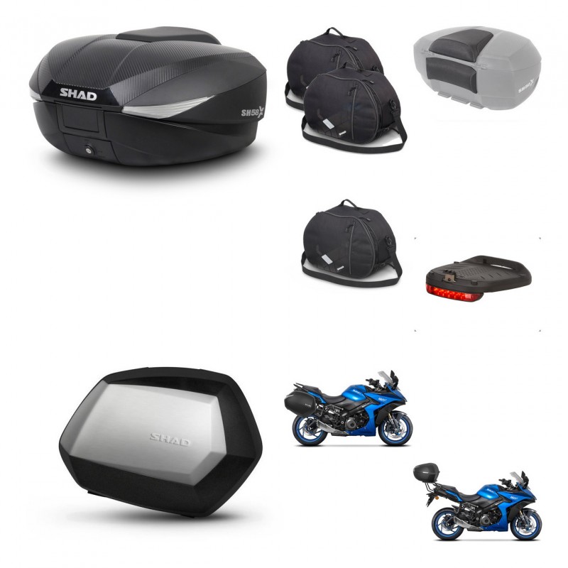 SHAD SH35 PREMIUM suitcases + mounting bracket SH58 trunk accessories KIT-476706