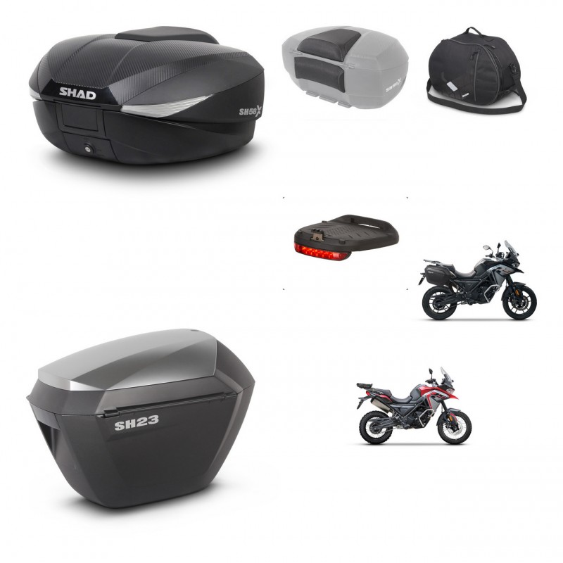 SHAD SH23 alu suitcases + mounting bracket SH58 trunk accessories KIT-476755