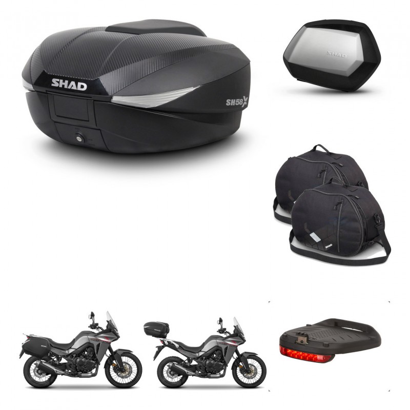 SHAD Maletas SH35 PREMIUM + soporte montaje baul SH58 accesorios KIT-476766