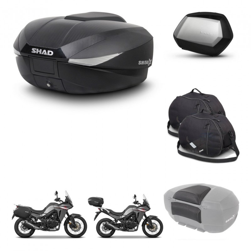 SHAD SH35 PREMIUM suitcases + mounting bracket SH58 trunk accessories KIT-476784
