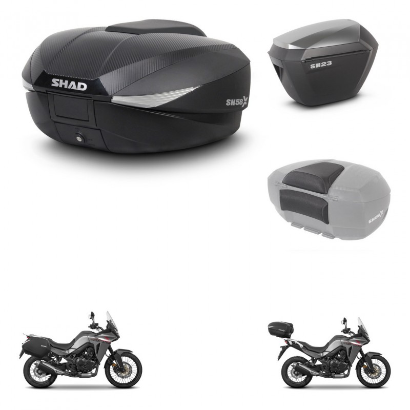 SHAD SH23 alu suitcases + mounting bracket SH58 trunk accessories KIT-476785