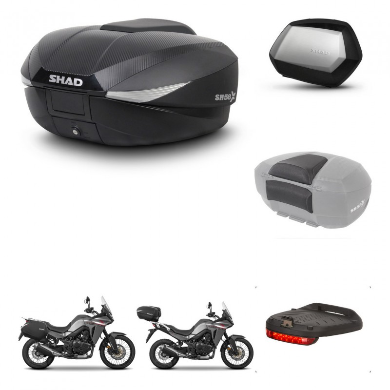 SHAD Maletas SH35 PREMIUM + soporte montaje baul SH58 accesorios KIT-476789