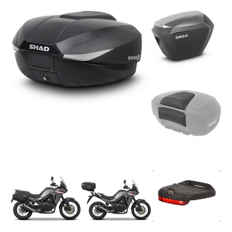 SHAD SH23 alu suitcases + mounting bracket SH58 trunk accessories KIT-476791