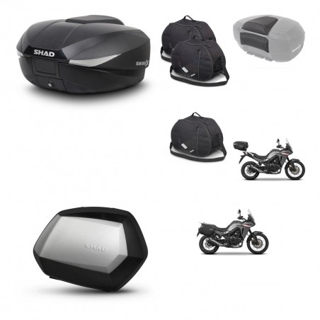 SHAD Maletas SH35 PREMIUM + soporte montaje baul SH58 accesorios KIT-476796