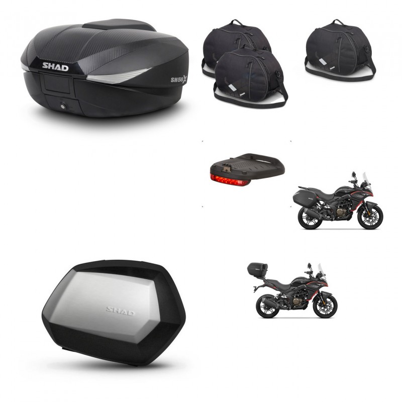 SHAD Maletas SH35 PREMIUM + soporte montaje baul SH58 accesorios KIT-476826