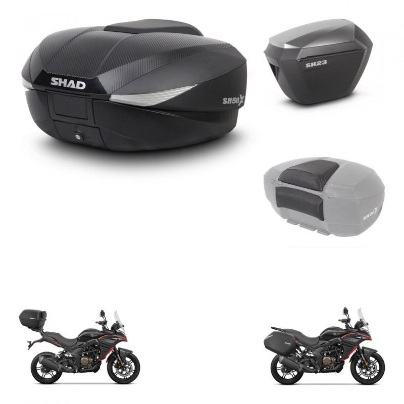 SHAD SH23 alu suitcases + mounting bracket SH58 trunk accessories KIT-476833