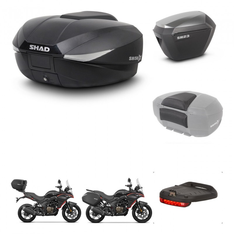 SHAD SH23 alu suitcases + mounting bracket SH58 trunk accessories KIT-476839