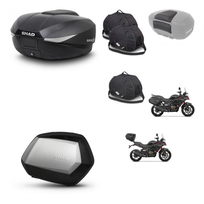 SHAD SH35 PREMIUM suitcases + mounting bracket SH58 trunk accessories KIT-476844