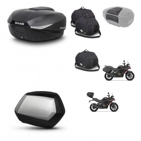 SHAD Maletas SH35 PREMIUM + soporte montaje baul SH58 accesorios KIT-476844