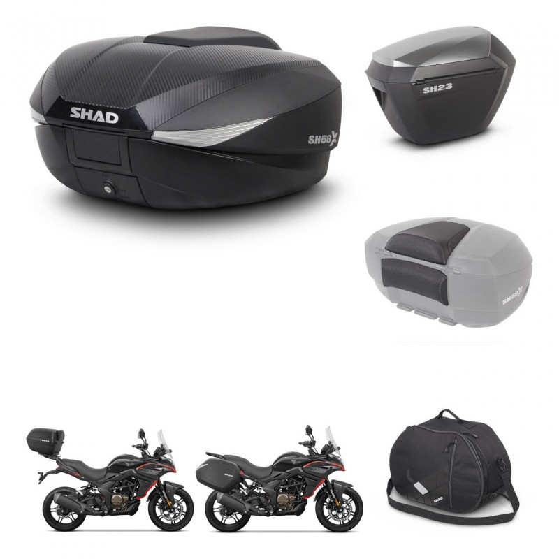 SHAD SH23 alu suitcases + mounting bracket SH58 trunk accessories KIT-476845