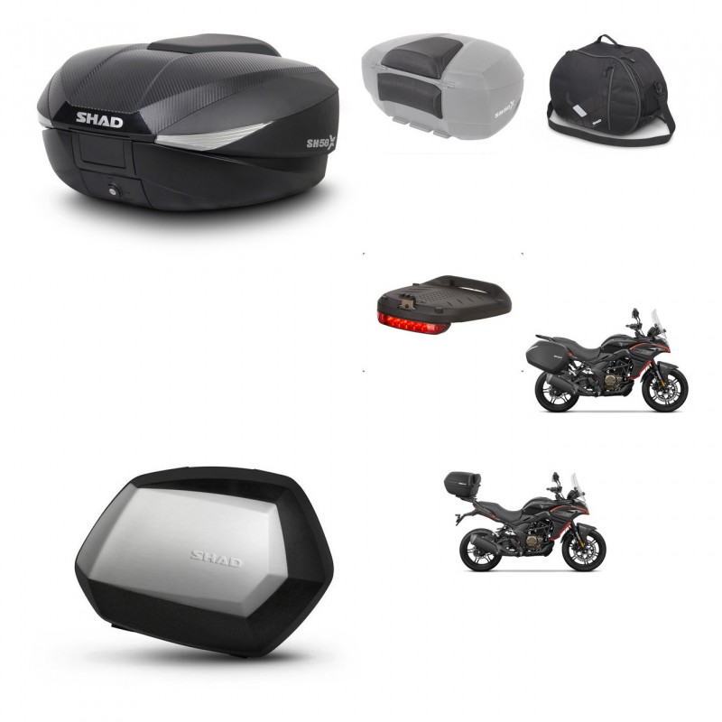 SHAD Maletas SH35 PREMIUM + soporte montaje baul SH58 accesorios KIT-476849