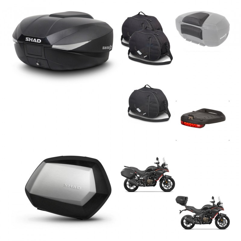 SHAD SH35 PREMIUM suitcases + mounting bracket SH58 trunk accessories KIT-476850