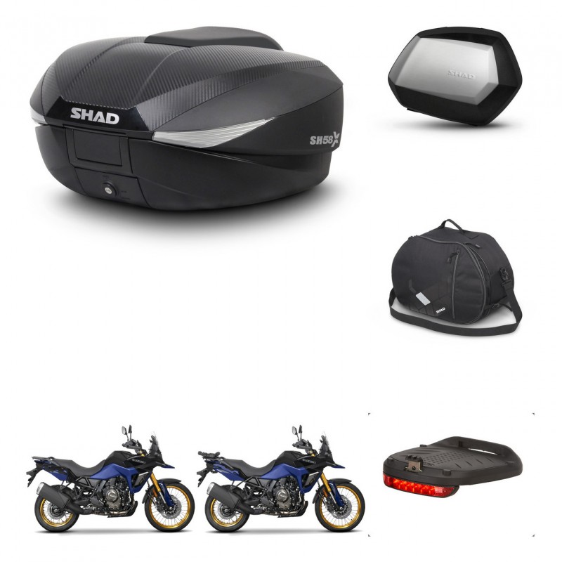 SHAD Maletas SH35 PREMIUM + soporte montaje baul SH58 accesorios KIT-476873