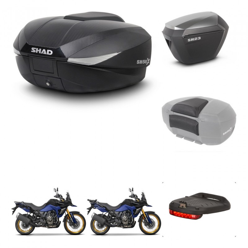 SHAD SH23 alu suitcases + mounting bracket SH58 trunk accessories KIT-476887