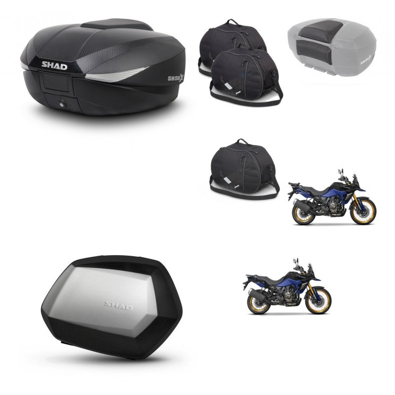 SHAD SH35 PREMIUM suitcases + mounting bracket SH58 trunk accessories KIT-476892