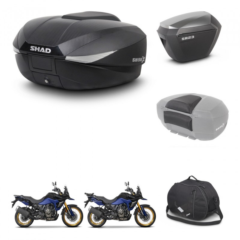 SHAD SH23 alu suitcases + mounting bracket SH58 trunk accessories KIT-476893