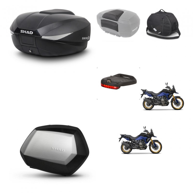 SHAD Maletas SH35 PREMIUM + soporte montaje baul SH58 accesorios KIT-476897