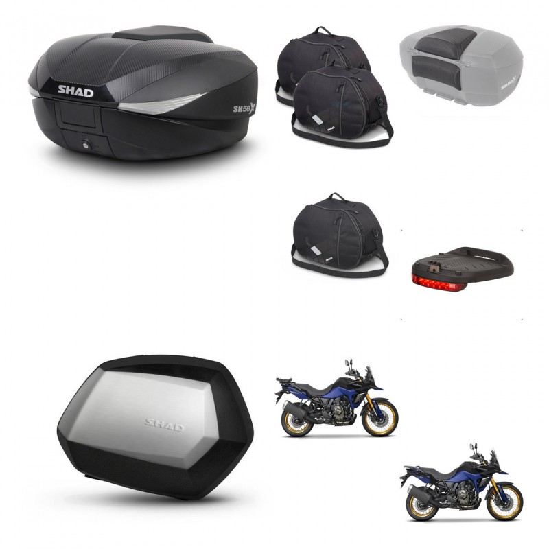 SHAD Maletas SH35 PREMIUM + soporte montaje baul SH58 accesorios KIT-476898