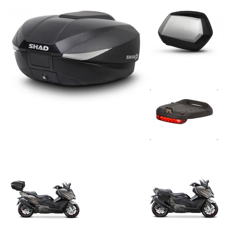 SHAD Maletas SH35 PREMIUM + soporte montaje baul SH58 accesorios KIT-476957