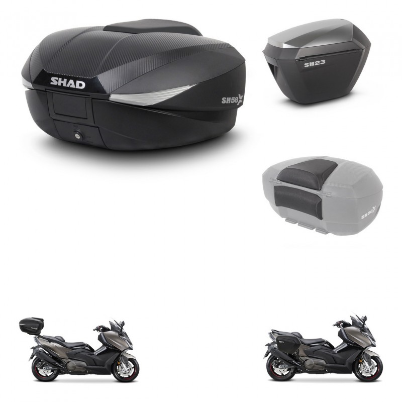 SHAD SH23 alu suitcases + mounting bracket SH58 trunk accessories KIT-476977