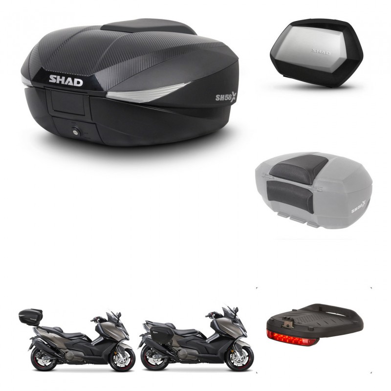 SHAD Maletas SH35 PREMIUM + soporte montaje baul SH58 accesorios KIT-476981