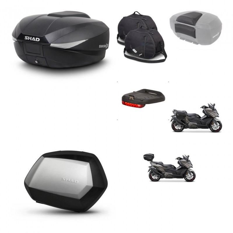 SHAD Maletas SH35 PREMIUM + soporte montaje baul SH58 accesorios KIT-476982