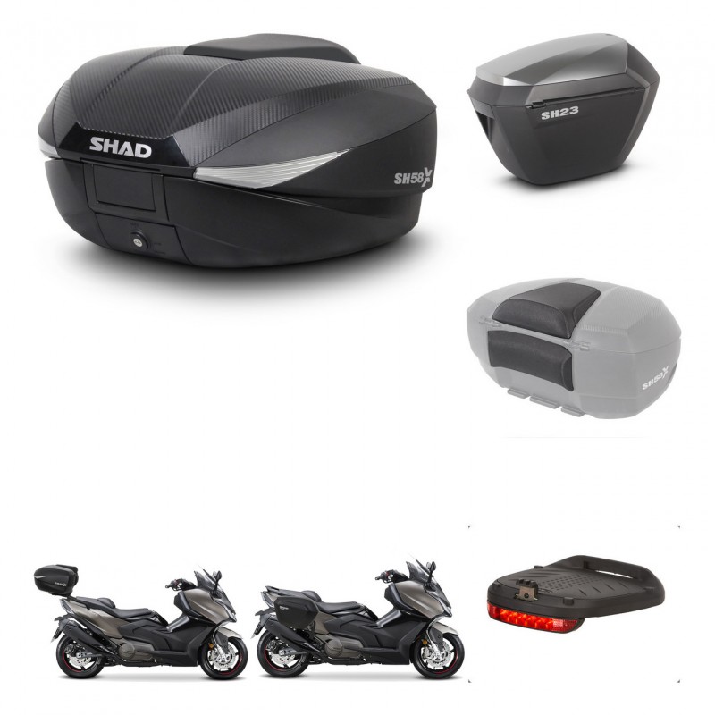 SHAD SH23 alu suitcases + mounting bracket SH58 trunk accessories KIT-476983