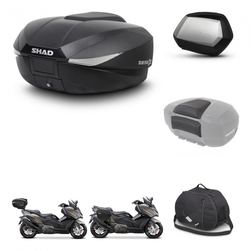 SHAD Maletas SH35 PREMIUM + soporte montaje baul SH58 accesorios KIT-476987