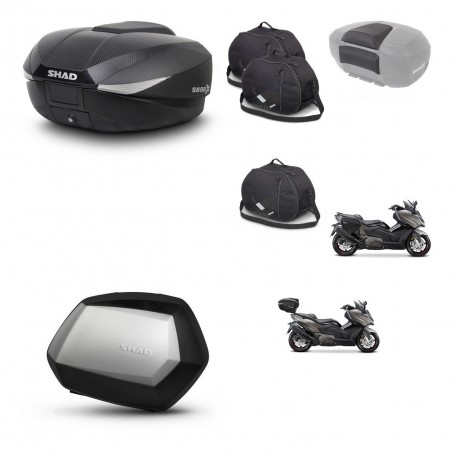 SHAD Maletas SH35 PREMIUM + soporte montaje baul SH58 accesorios KIT-476988
