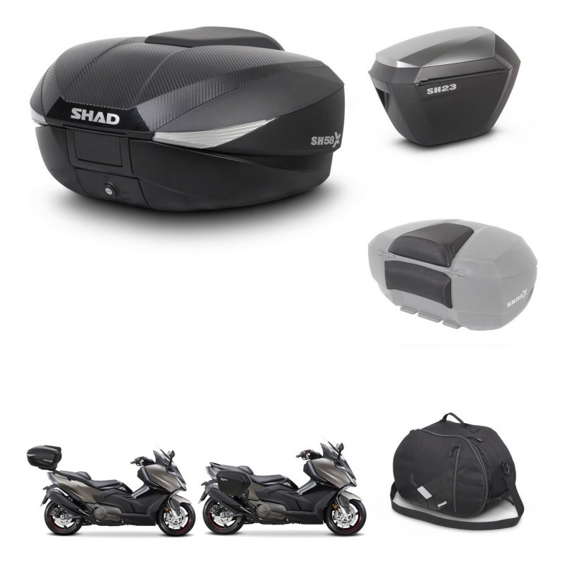 SHAD SH23 alu suitcases + mounting bracket SH58 trunk accessories KIT-476989