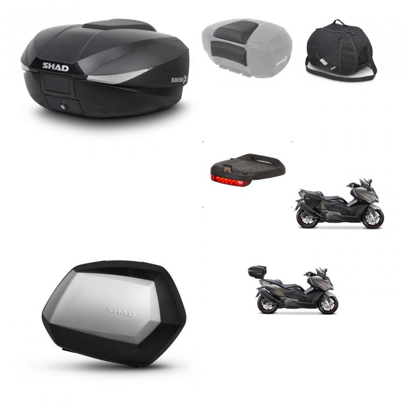 SHAD Maletas SH35 PREMIUM + soporte montaje baul SH58 accesorios KIT-476993