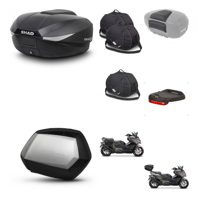 SHAD SH35 PREMIUM suitcases + mounting bracket SH58 trunk accessories KIT-476994