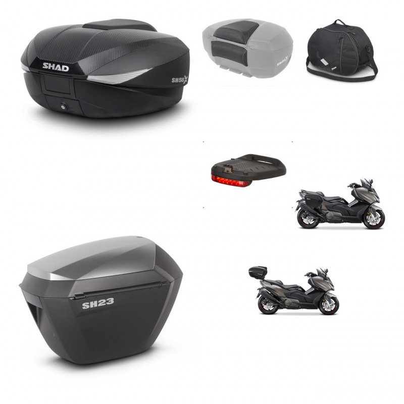 SHAD SH23 alu suitcases + mounting bracket SH58 trunk accessories KIT-476995