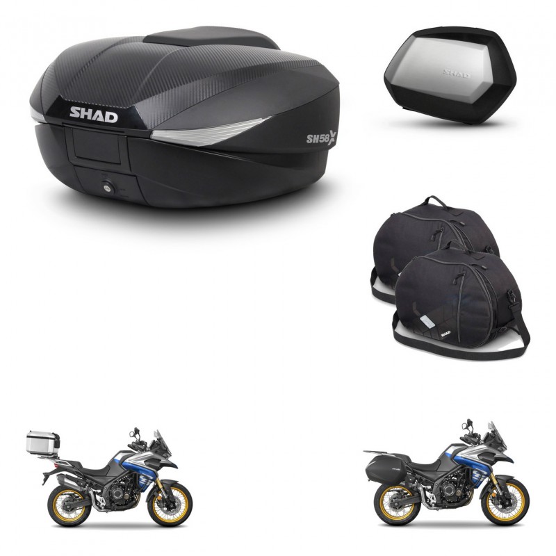 SHAD Maletas SH35 PREMIUM + soporte montaje baul SH58 accesorios KIT-477000