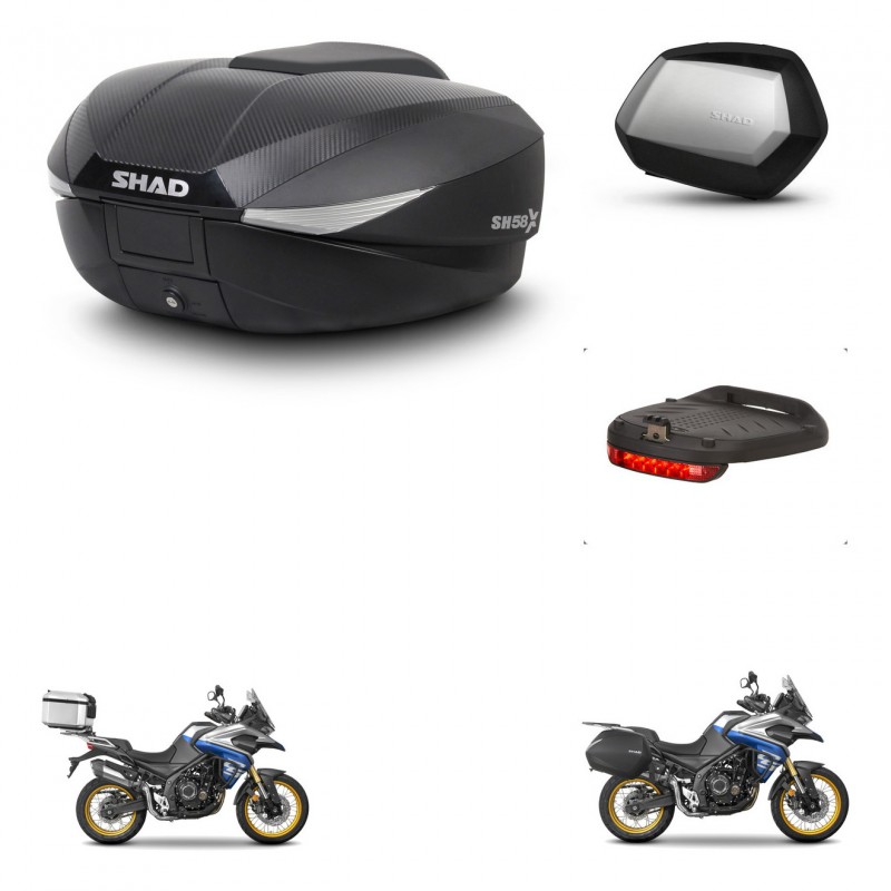 SHAD Maletas SH35 PREMIUM + soporte montaje baul SH58 accesorios KIT-477005