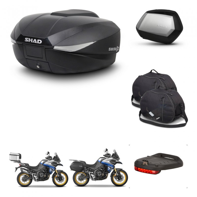 SHAD Maletas SH35 PREMIUM + soporte montaje baul SH58 accesorios KIT-477006