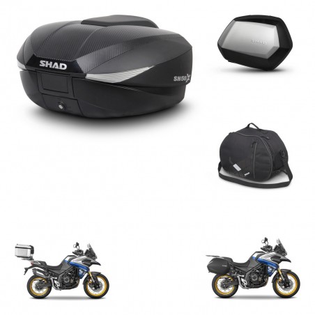 SHAD Maletas SH35 PREMIUM + soporte montaje baul SH58 accesorios KIT-477011