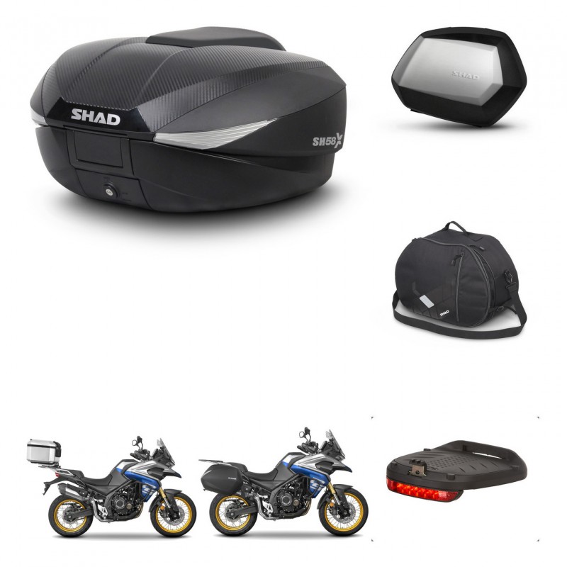 SHAD Maletas SH35 PREMIUM + soporte montaje baul SH58 accesorios KIT-477017