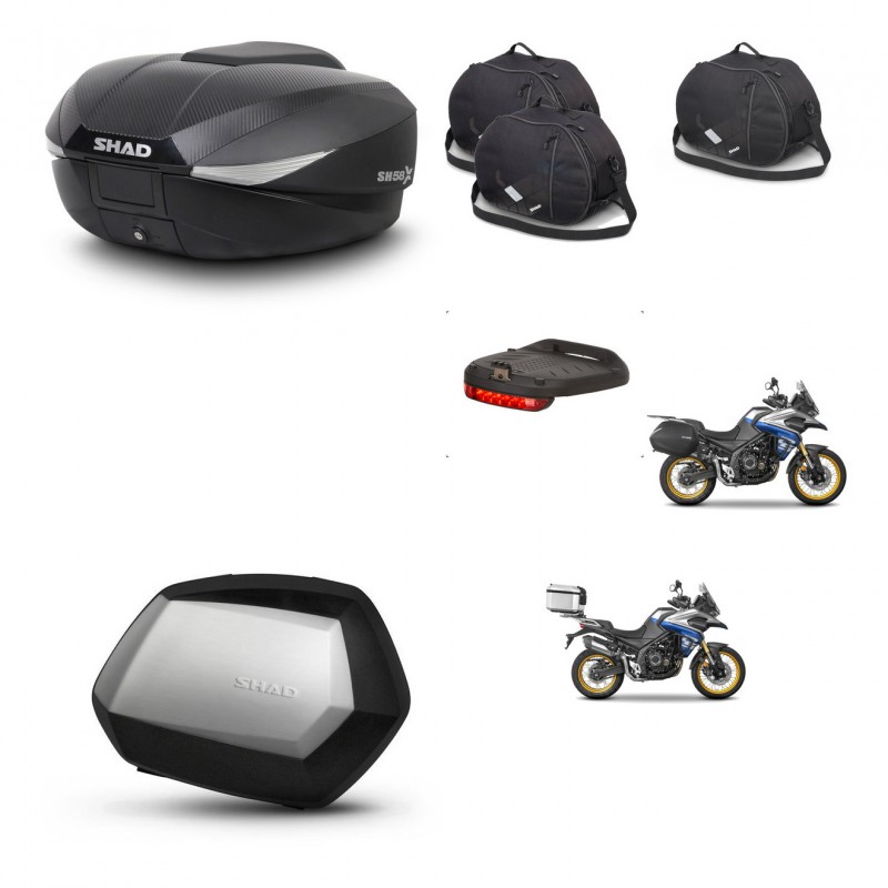 SHAD Maletas SH35 PREMIUM + soporte montaje baul SH58 accesorios KIT-477018