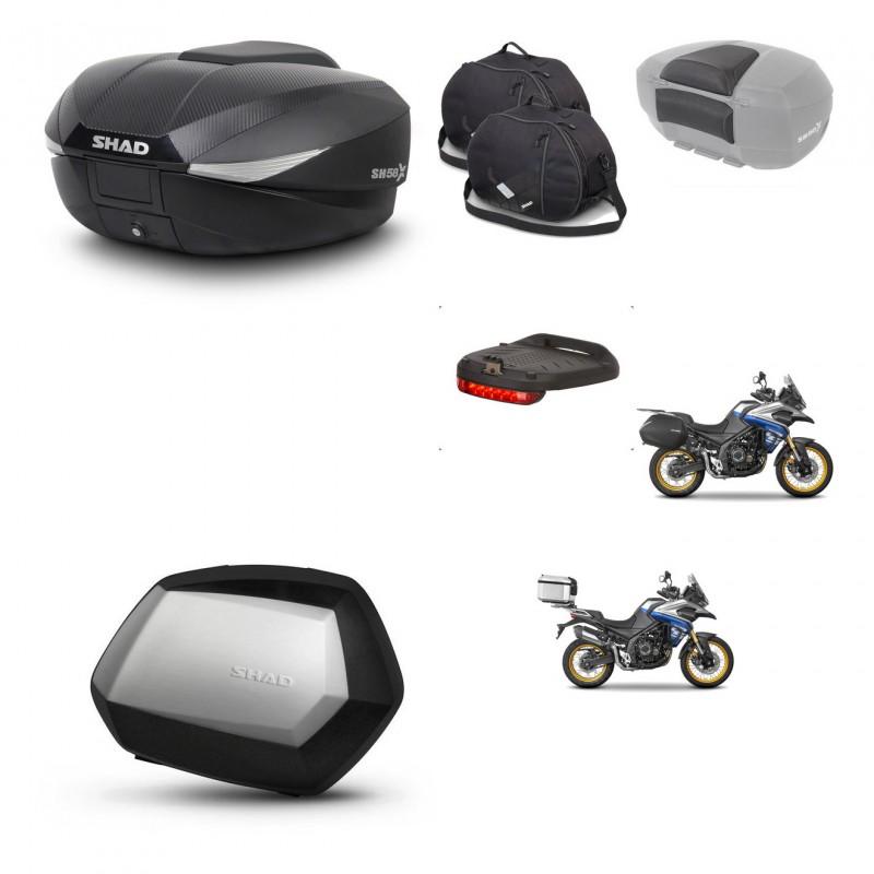 SHAD Maletas SH35 PREMIUM + soporte montaje baul SH58 accesorios KIT-477030