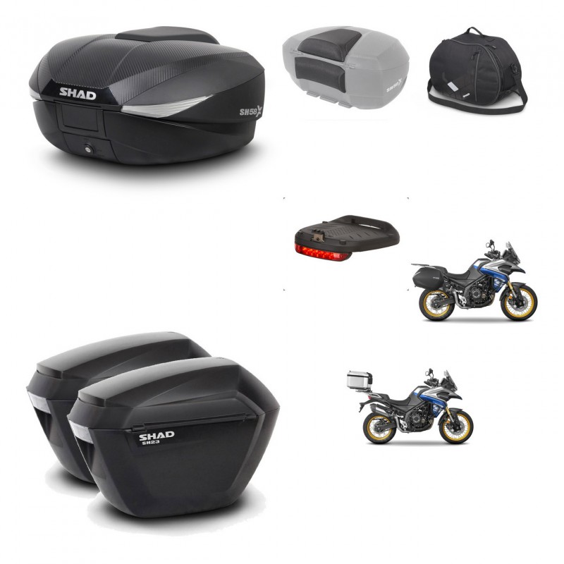 SHAD Maletas sh23 + soporte montaje baul SH58 accesorios KIT-477040