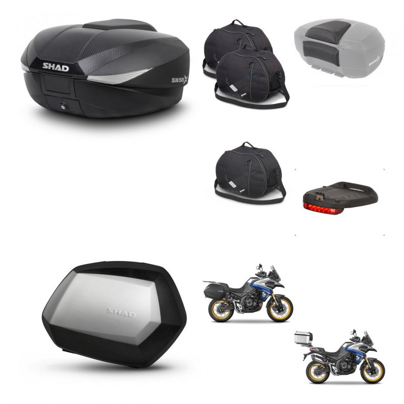SHAD Maletas SH35 PREMIUM + soporte montaje baul SH58 accesorios KIT-477042